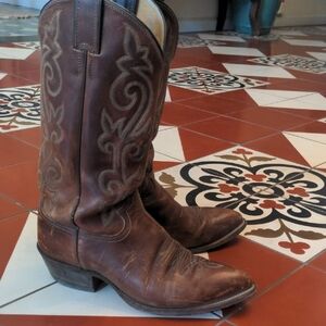 Justin Cowboy Boots 8 Chestnut Brown